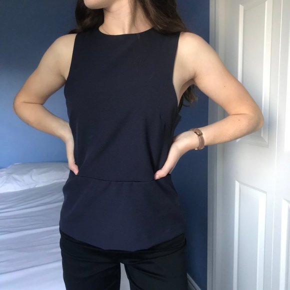 Navy blue sleeveless shirt - Picture 2 of 4